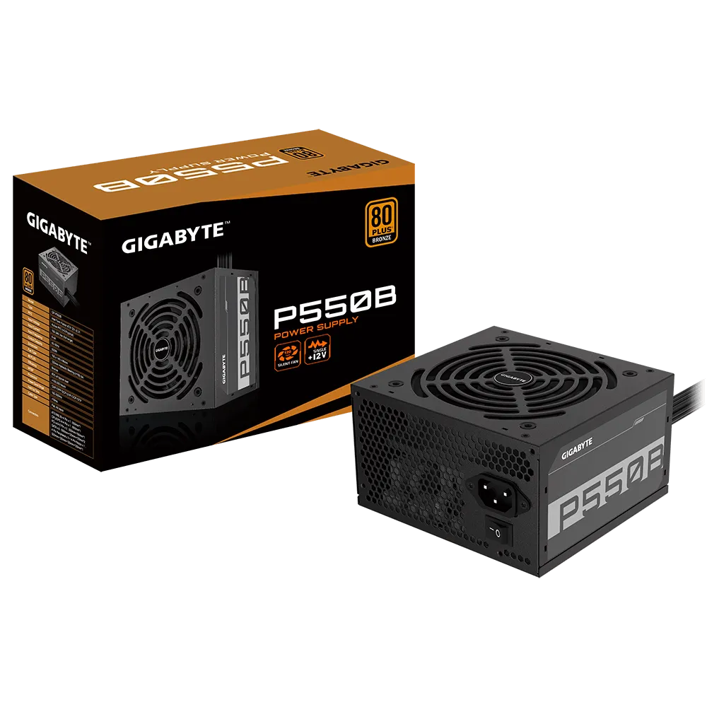 Gigabyte PSU P550B Bronze Certified 550W - 3 Year Warranty; 24/20-pin x 1; CPU 4+4-pin x 1; PCI-E 6+2-pin x 2; SATA x 6; Peri x3 4 Gigabyte PSU P550B Bronze Certified 550W - 3 Year Warranty; 24/20-pin x 1; CPU 4+4-pin x 1; PCI-E 6+2-pin x 2; SATA x 6; Peri x3 - Image 4