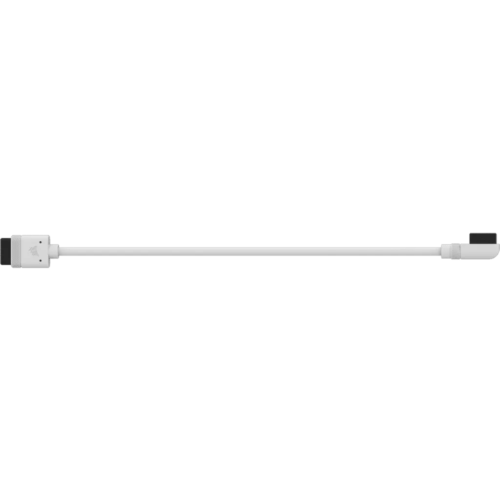 Corsair iCUE LINK Cable; 2x 200mm with Straight/Slim 90° connectors; White - Image 2