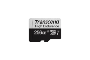 TRANSCEND 350V 256GB HIGH ENDURANCE MICRO SD UHS-I  U3 CLASS10 - READ 100 MB/S - WRITE 45MB/S - WITH SD ADPTOR