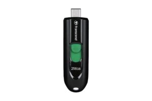 TRANSCEND 256GB JF790C USB C (5Gpbs) CAPLESS FLASH DRIVE - BLACK AND GREEN