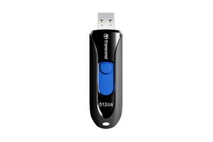 TRANSCEND 512GB JF790 USB3.1 GEN 1 CAPLESS FLASH DRIVE - BLACK AND BLUE