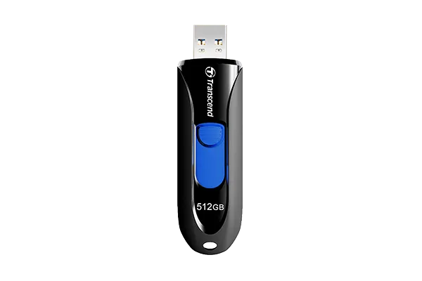 TRANSCEND 512GB JF790 USB3.1 GEN 1 CAPLESS FLASH DRIVE - BLACK AND BLUE - Image 2