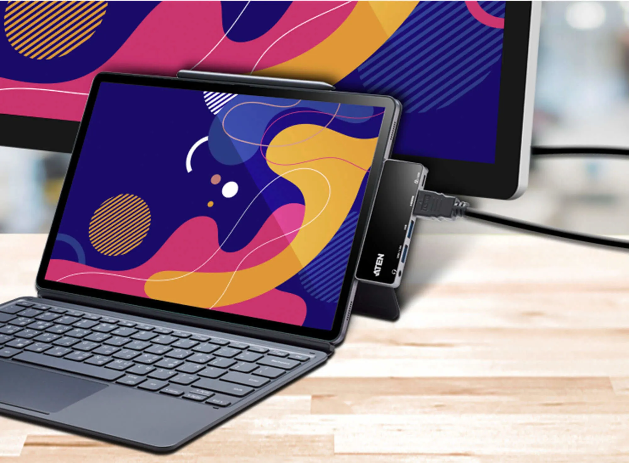 ATEN Dock; USB-C 5-in-1 Travel Dock with Power Pass-Through - 1 x audio port; 2 x USB Type-A ports; 1 x HDMI; 1 x USB-C - Image 16