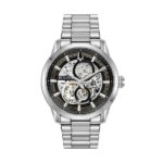 Bulova Classic Skeleton Black Dial Stainless Steel Automatic 96A208 Men's Watch