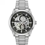 Bulova Classic Skeleton Black Dial Stainless Steel Automatic 96A208 Men's Watch