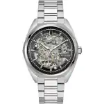 Bulova Classic Surveyor Stainless Steel Silver Skeleton Dial Automatic 96A293 Men's Watch