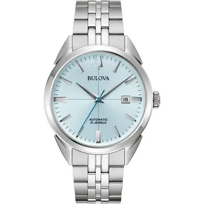 Bulova Sutton Stainless Steel Ice Blue Dial Automatic 96B423 Men's Watch
