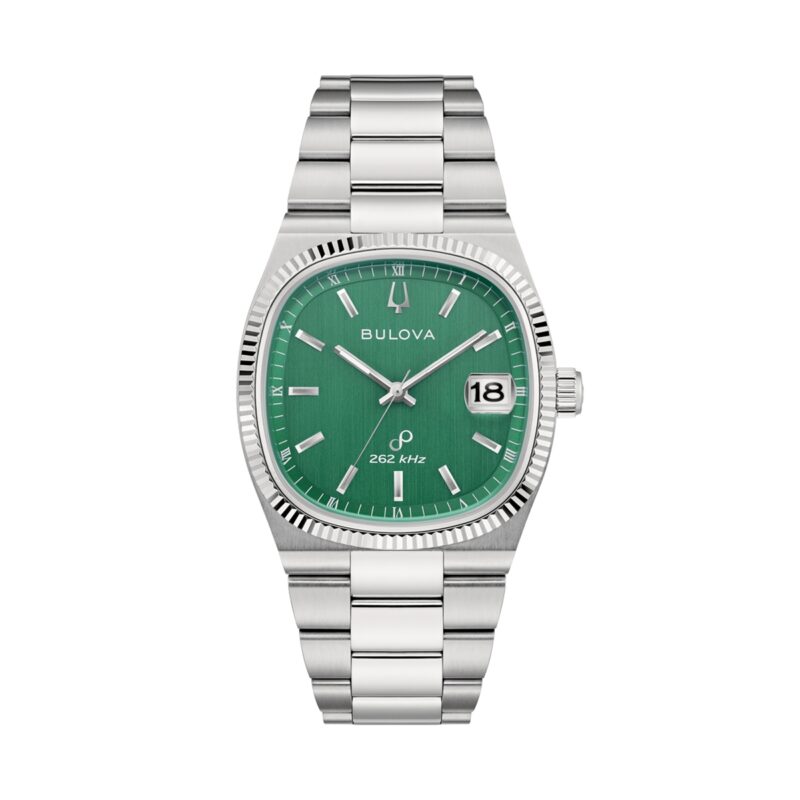 Bulova Classic Super Seville 262kHz Precisionist Stainless Steel Green Dial Quartz 96B439 Men's Watch
