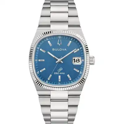Bulova Classic Super Seville 262kHz Precisionist Stainless Steel Blue Dial Quartz 96B440 Men's Watch