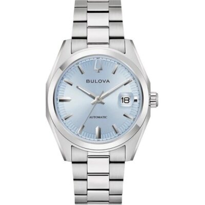 Bulova Surveyor Stainless Steel Light Blue Automatic 96B469 Men's Watch