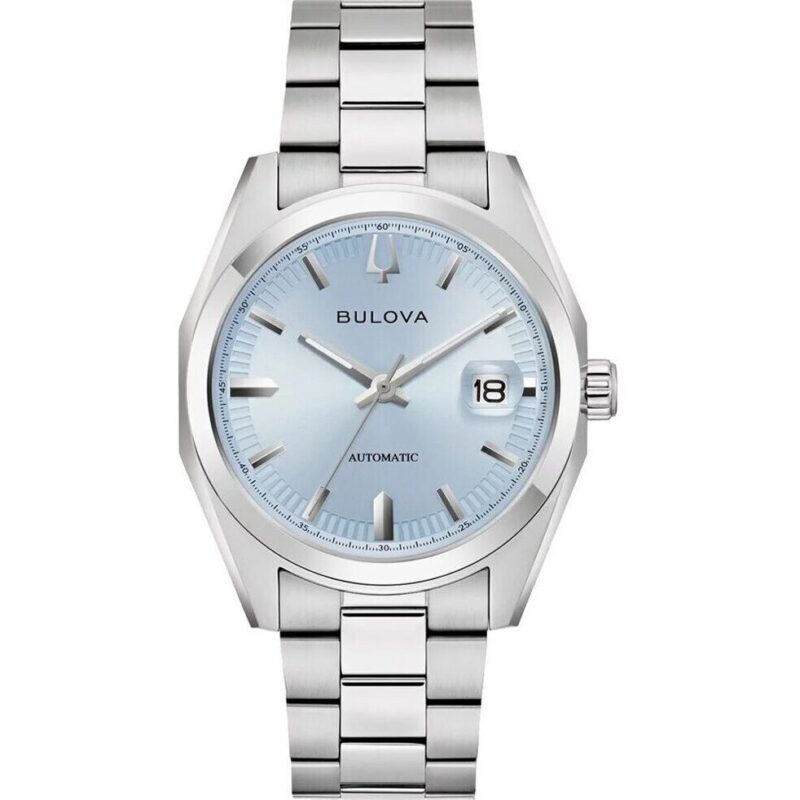 Bulova Surveyor Stainless Steel Light Blue Automatic 96B469 Men's Watch Bulova Surveyor Stainless Steel Light Blue Automatic 96B469 Men's Watch