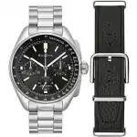 Bulova Lunar Pilot Archive Series Special Edition Chronograph Black Dial Quartz 96K111 Men's Watch With Extra Strap
