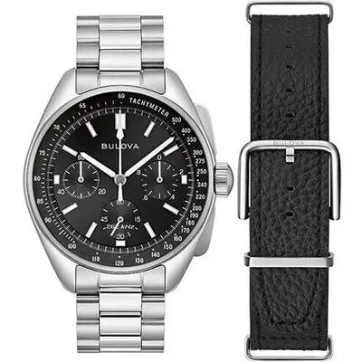 Bulova Lunar Pilot Archive Series Special Edition Chronograph Black Dial Quartz 96K111 Men's Watch With Extra Strap