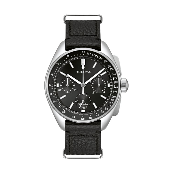 Bulova Lunar Pilot Archive Series Special Edition Chronograph Black Dial Quartz 96K111 Men's Watch With Extra Strap - Image 2