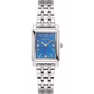 Bulova Classic Sutton Diamond Accent Stainless Steel Blue Dial Quartz 96P245 Women's Watch