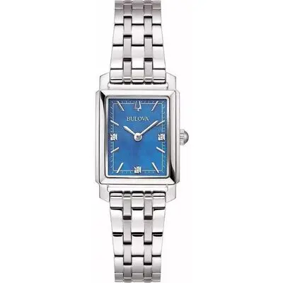 Bulova Classic Sutton Diamond Accent Stainless Steel Blue Dial Quartz 96P245 Women's Watch