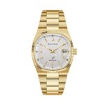 Bulova Super Seville Gold Tone Stainless Steel White Dial Quartz 97B223 Men's Watch