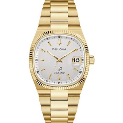 Bulova Super Seville Gold Tone Stainless Steel White Dial Quartz 97B223 Men's Watch