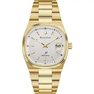 Bulova Super Seville Gold Tone Stainless Steel White Dial Quartz 97B223 Men's Watch