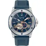 Bulova Marine Star Open Heart Blue Dial Automatic Diver's 98A282 200M Men's Watch