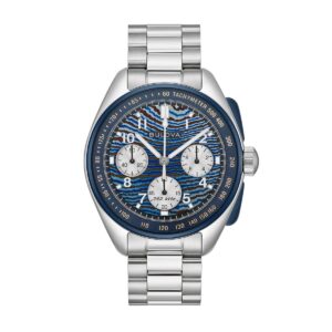 Bulova Lunar Pilot Timascus Chronograph 150th Anniversary Limited Edition Blue Dial Quartz 98A329 Men's Watch