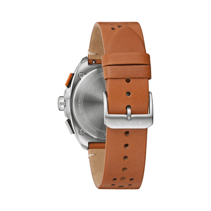 Bulova Racer Chronograph Leather Strap Black Dial Quartz 98B427 100M Men’s Watch - 98B427