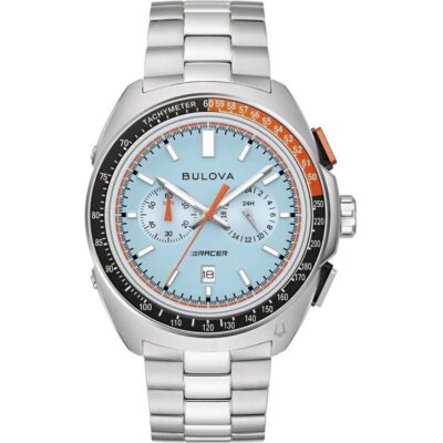 Bulova Racer Chronograph Stainless Steel Blue Dial Quartz 98B432 100M Men's Watch