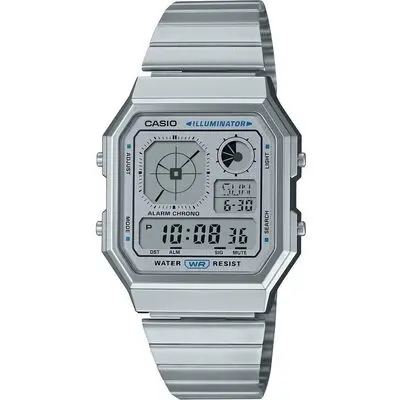 Casio Vintage Retro Future Edgy Collection - Silver (A130WE-7AEF) Unisex WATCHES