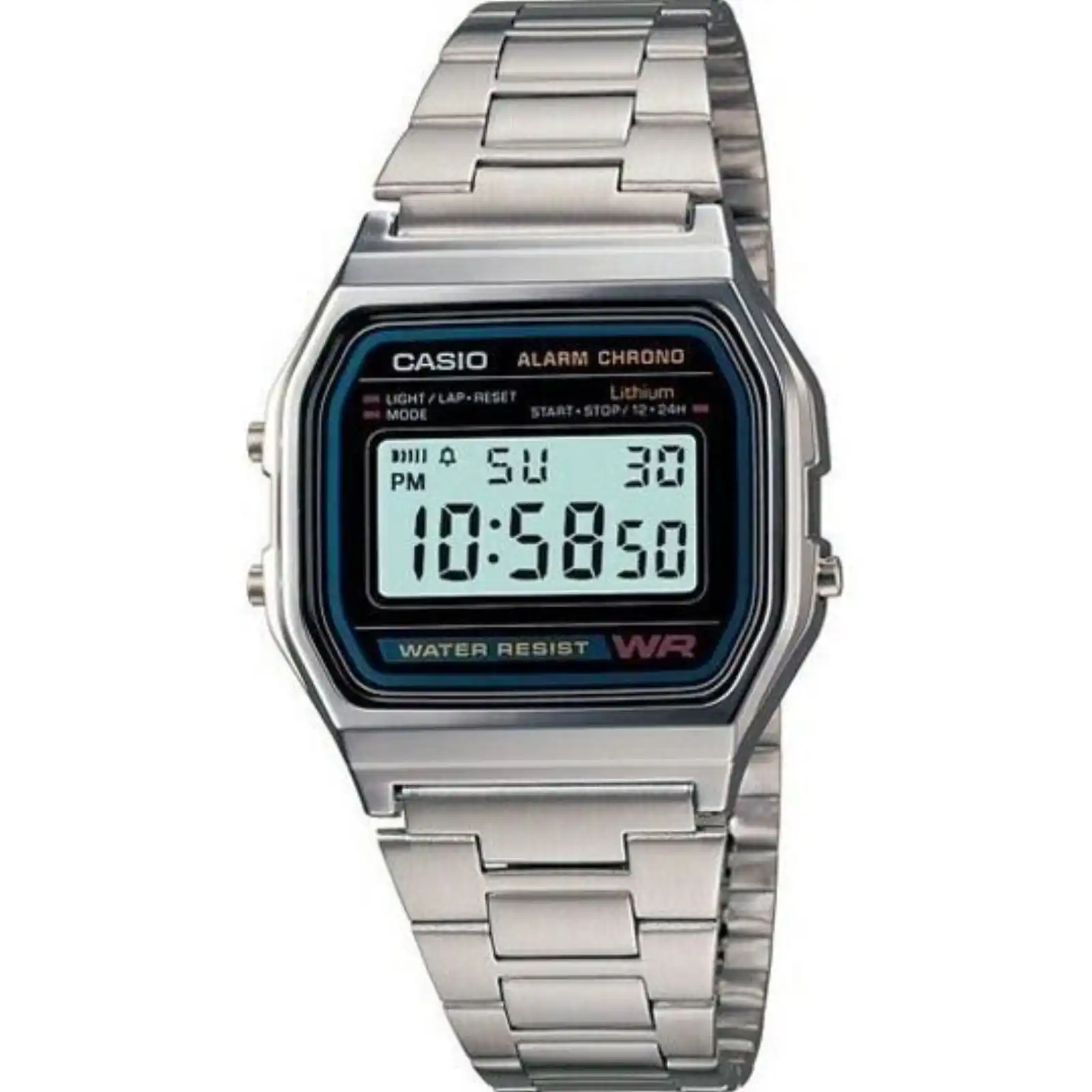 Casio Digital Stainless Steel Daily Alarm A158WA-1DF A158WA-1 Men's Watch Casio Digital Stainless Steel Daily Alarm A158WA-1DF A158WA-1 Men's Watch