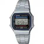 Casio Digital Alarm Chrono Stainless Steel A168WA-1WDF A168WA-1W Unisex Watch