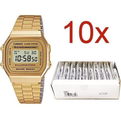 Casio Vintage A168wg-9e **pack 10 Pcs** (A168WG-9E-10) Unisex WATCHES