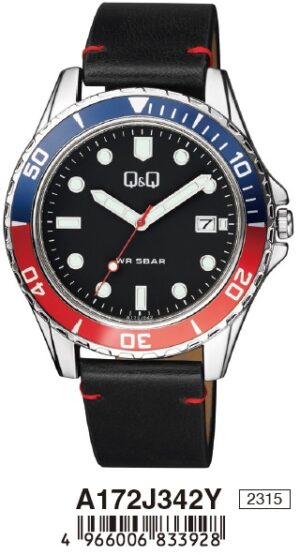 Q&q Gent Date (A172J342Y) Men's Watch