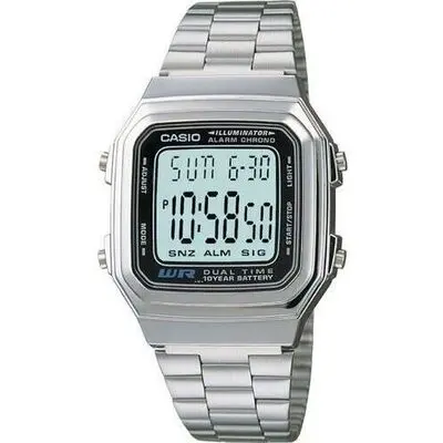 Casio Digital Stainless Steel Alarm Chrono Dual Time A178WA-1ADF A178WA-1A Men's Watch