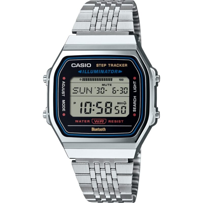 Casio Vintage Bluetooth® Smartphone Link - Steel - Built-in Accelerometer Senses Body Movements + Steps Counter - Black (ABL-100WE-1AEF) Unisex WATCHES