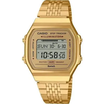 Casio Vintage Bluetooth® Smartphone Link - Gold - Built-in Accelerometer Senses Body Movements + Steps Counter (ABL-100WEG-9AEF) Unisex WATCHES