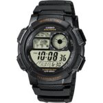 Casio Sport Diver - World Time Illuminator 5 Alarms. 10 Years Battery - Black (AE-1000W-1AVEF) Men's Watch