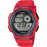 Casio Sport Diver - World Time Illuminator 5 Alarms. 10 Years Battery - Red (AE-1000W-4AVDF) Men's Watch