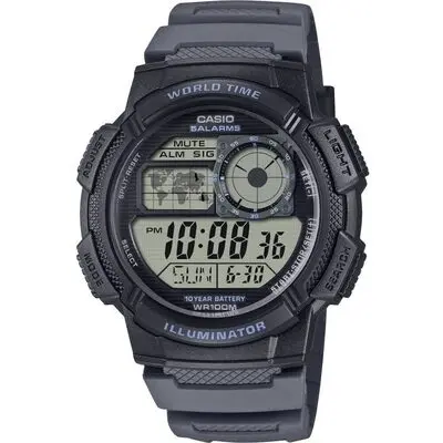 Casio Sport Diver - World Time Illuminator 5 Alarms. 10 Years Battery (AE-1000W-8AVEF) Men WATCHES
