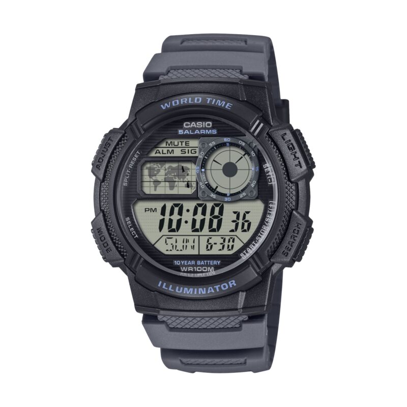 Casio Sport Diver - World Time Illuminator 5 Alarms. 10 Years Battery (AE-1000W-8AVEF) Men's Watch