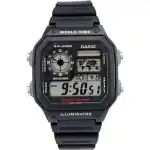 Casio Sport Diver - World Time Illuminator 5 Alarms - Future Classic Collection - Black (AE-1200WH-1AVEF) Men WATCHES