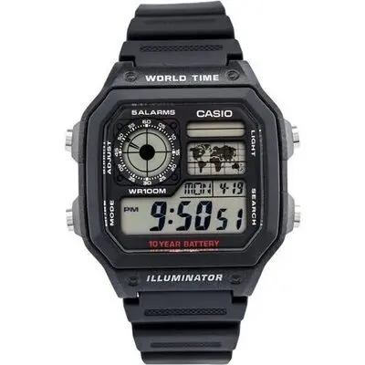 Casio Sport Diver - World Time Illuminator 5 Alarms - Future Classic Collection - Black (AE-1200WH-1AVEF) Men's Watch