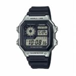 Casio Sport Diver - World Time Illuminator 5 Alarms - Future Classic Collection - Black Silver (AE-1200WH-1CVEF) Men's Watch