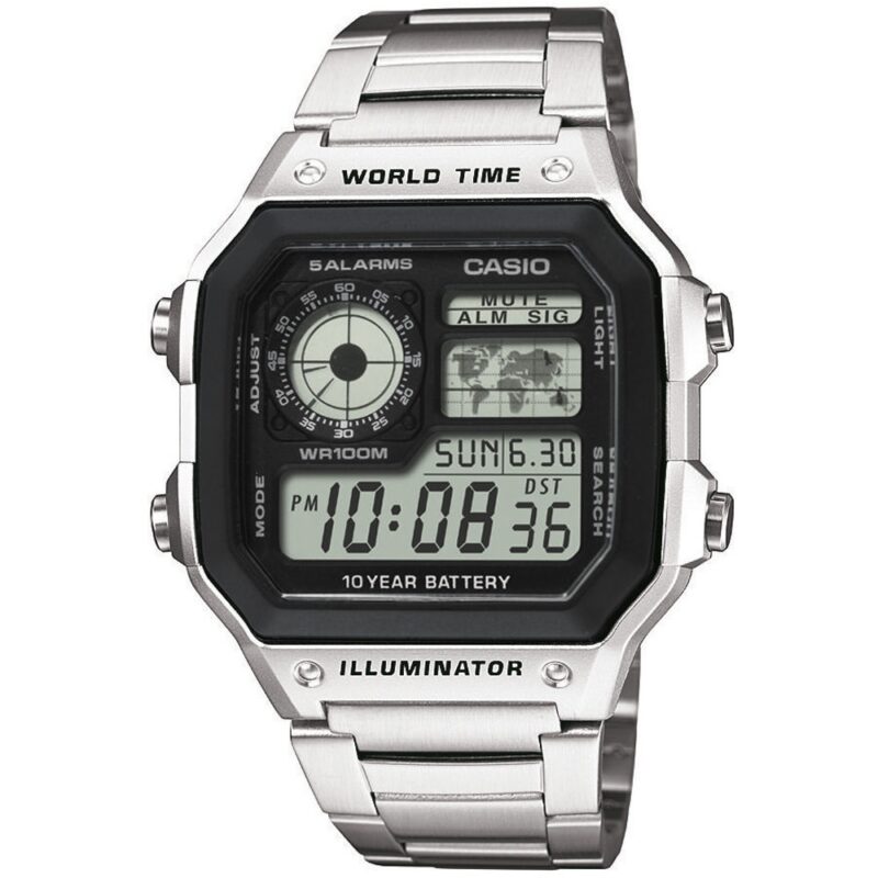 Casio Digital World Time WR100M AE-1200WHD-1AVDF AE-1200WHD-1AV Men's Watch