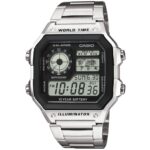 Casio Sport World Time Illuminator 5 Alarms - Future Classic Collection - Black Steel (AE-1200WHD-1AVEF) Men's Watch