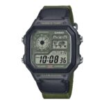 Casio Sport Illuminator - World Time Illuminator 5 Alarms - Future Classic Collection - Black Green (AE-1200WHUB-3AVEF) Men's Watch