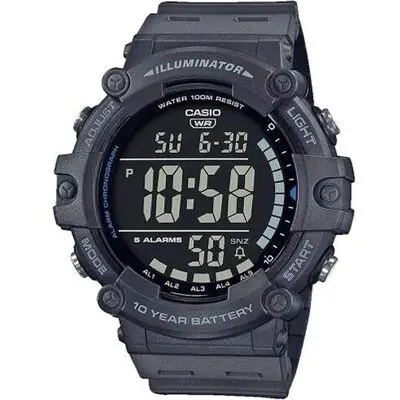 Casio Sport Diver - Illuminator Worldtime 10 Years Battery - Grey (AE-1500WH-8BVEF) Men WATCHES