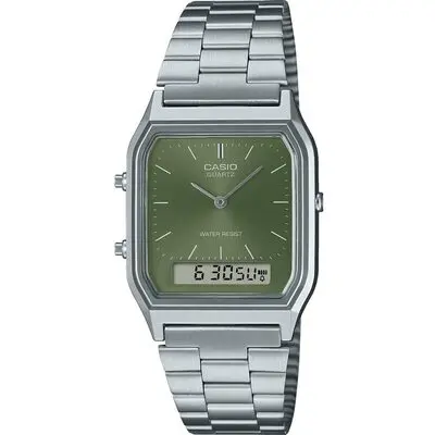 Casio Vintage Edgy Collection Sunray Dial - Green Moss (AQ-230A-3AMQYES) Unisex WATCHES