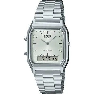 Casio Vintage Edgy Collection Sunray Dial - Silver (AQ-230A-7AMQYES) Unisex WATCHES