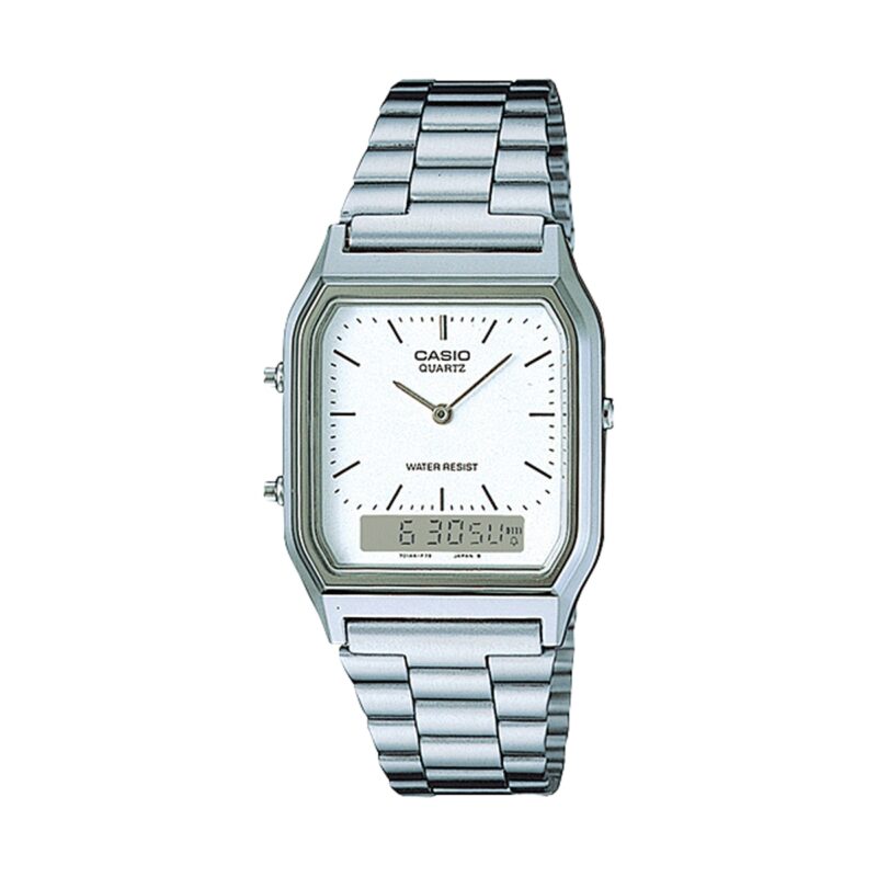 Casio Vintage Edgy Collection Sunray Dial - White (AQ-230A-7DMQYES) Unisex Watch