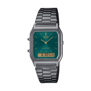 Casio Vintage Edgy Collection Sunray Dial - Gun Metal Forest Green (AQ-230EGG-3AEF) Unisex Watch